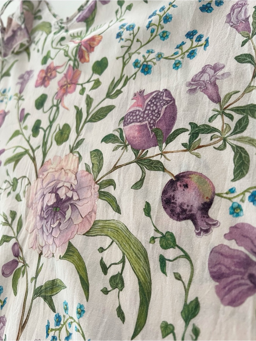 Desmond & Dempsey Lavender Botanical Floral Print Slip Nightgown Size Large - Picture 5 of 10